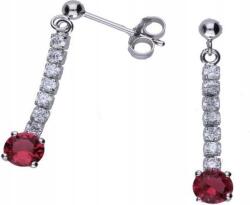 Lovrin Ezüst fülbevaló 925 piros strasszok 2, 50g egyedi minta ajándékba (Lovrin 47350)