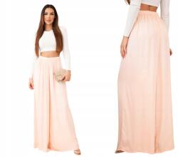 Kesi Sárgabarack színű, széles, magas derekú viszkóz női nadrág (3180)