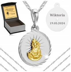 Golden Celebrity Női Ezüst Szingapúri Nyaklánc Szűzanya Medál 925 Gravírozás 50 CM