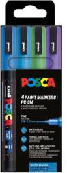 POSCA Filc UNI Posca PC-3ML, 4db/csomag hideg csillámló színek, kék, világoskék, zöld, lila