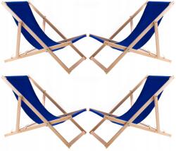 Woodok 4 Db Összecsukható Fa Kerti Strandszék Woodok Kék Szövettel (4XL77021051)