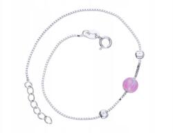 Lovrin 925 ezüst karkötő rózsaszín opállal divatos minta elegáns ajándék (Lovrin 63645)