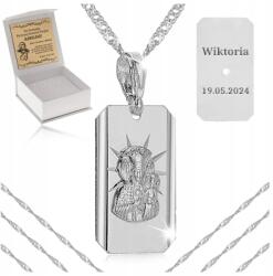 Golden Celebrity Ezüst Szingapúri Lánc Medál 925 Szűz Mária Gravírozás (pamiątka pierwszej komunii świętej srebro 925)