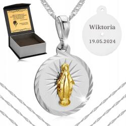 Golden Celebrity Ezüst Lánc Szingapúr Mária Medál 925 Ingyenes Ajándékok Gravírozás