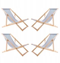 Woodok 4X Kerti Napozóágy Fából Összecsukható Woodok Világosszürke Szövet (L77021074)