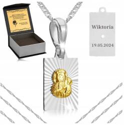 Golden Celebrity Gyönyörű Ezüst Csillogó Szingapúri Nyaklánc Szűzanya Medál 925 Ajándék (damski naszyjnik łańcuszek dla niej żony mamy)