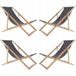 Woodok 4X Kerti Napozóágy Fából Összecsukható Woodok Sötétszürke Szövet (L77021078)