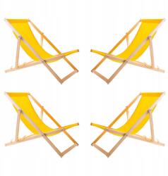 Woodok 4X Kerti Napozóágy Fából Összecsukható Woodok Sárga Szövet (L46894212)