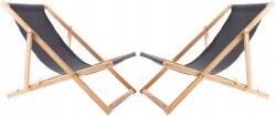 Woodok Fa napozóágy Szürke 2db Kerti Strand napozóágy