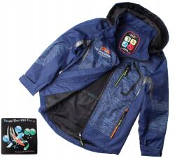 DL&AM Fiú tavaszi átmeneti kabát, Sötétkék, trekking, széldzseki, 128-as méret (B165B)