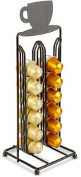  Fém kávékapszula tartó - 28 db Nespresso kapszulához - 125 x 115 x 340 mm - matt fekete (GLBW0998)