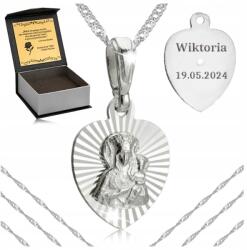 Golden Celebrity Női Nyaklánc Pr 925 Ezüst Medál Szűz Mária Gravírozás (biżuteria złota dla dziewczyny żony mamy 585)