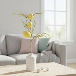  Húsvéti tojásfa ág - csillámos - sárga - 40 x 16 cm (GL57965A)
