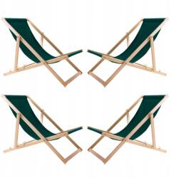 Woodok 4X Kerti Napozóágy Fából Összecsukható Woodok Zöld Szövet (4XL77021081)