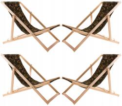 Woodok 4 Db Fa Összecsukható Kert/strand Ágy Woodok Moro Szövet (L77021069)