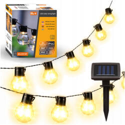 Masterled Napelemes LED girland fényfüzér 20LED 50lm 3000K Meleg fehér Kerek IP44 4, 85m Masterled (LVTSOL0550)