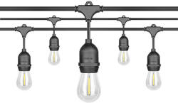 Masterled LED girland fényfüzér 10x E27 fekete IP44 10m Masterled (LVTOPR3518)