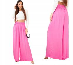 Kesi Rózsaszín széles viszkóz női nadrág, magas derekú (3180)