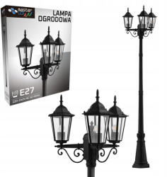 Masterled Kerti Lámpa Lámpás Kültéri Álló Oszlop 3x E27 Fekete IP44 237, 5cm Victoria Masterled (LVTOPR3612)