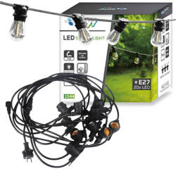 Masterled LED girland fényfüzér 20x E27 fekete 20m IP44 Masterled (LVTOPR3550)