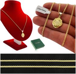 Golden Celebrity Arany Bismark Lánc Medál Pr 925/585 14K Dedikálás 45CM (pamiatka komunii swietej KOMUNIJNY srebro 925)