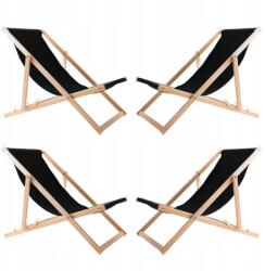 Woodok 4X Kerti Napozóágy Fából Összecsukható Woodok Fekete Szövet (L77021041)