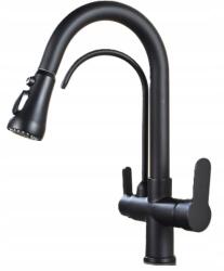 CHDE Laren Bk Háromutas fekete konyhai csaptelep konyhai csap fekete (BKT-LARENSO BK)