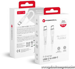  Cable USB C to USB C Forcell F-Energy QC4.0 PD 5A 100W Silicone 1 m C347 white (5903396395383)