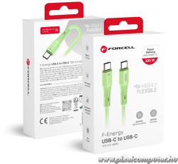  Cable USB C to USB C Forcell F-Energy QC4.0 PD 5A 100W Silicone 1 m C347 green (5903396395444)
