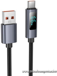  Cable USB A to USB C Hoco 5A with display 1 m X112 black (6942007645560)