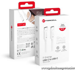  Cable USB C to USB C Forcell F-Energy QC4.0 PD 3A 60W 2 m C338 white (5903396219603)