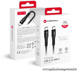  Cable USB C to USB C Forcell F-Energy QC4.0 PD 3A 60W Silicone 1 m C344 black (5903396395307)