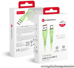  Cable USB A to USB C Forcell F-Energy QC4.0 3A 66W Silicone 1 m C342 green (5903396395406)