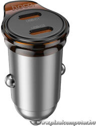 CAR charger Hoco 2 x USB C PD QC3.0 45W NZ16B metal gray (6942007644778) - pixelcomputer