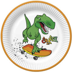  Dinoszaurusz Crazy papírtányér 8 db-os 18 cm (PKK050846)