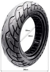  Roller tömör gumi 10x2.5-6.1-B34 (V3, Nedong, fekete, városi)
