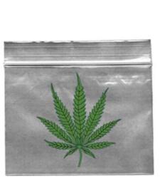 Black Leaf Pungi Ziplock Hemp Leaf transparente 55x65mm x100