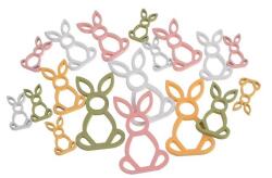  Figurine iepurasi lemn color pentru aranjamente florale set 18 buc (45490)
