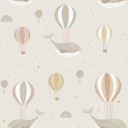 Ugepa Szürkésbézs bálnás és hőlégballonos gyerektapéta - Ugepa Sweet Dreams N06207 (N06207)