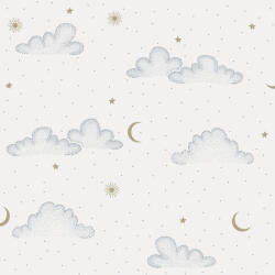 Ugepa Lágy felhők és arany csillagok gyerektapéta - Ugepa Sweet Dreams N07301 (N07301)