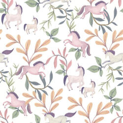 Ugepa Lila unikornisos és erdei leveles gyerektapéta - Ugepa Sweet Dreams M96210 (M96210)