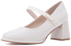 Feeling Pantofi dama eleganti din piele naturala lacuita, Feeling 91295, alb