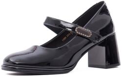 Feeling Pantofi dama eleganti din piele naturala lacuita, Feeling 91295, negru