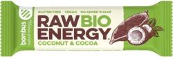 bombus Baton energizant bio cu nuca de cocos si cacao Raw Energy, 50g, Bombus