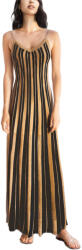 AGGEL Rochie Lurex Two-Tone Open-Knit Maxi SS63202K 1012 black-tan gold (SS63202K 1012 black-tan gold)