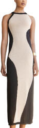 AGGEL Rochie Lame Intarsia Two-Tone Maxi SS63193K 1011 black-beige (SS63193K 1011 black-beige)