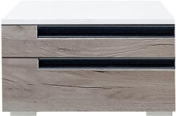 International Service Noptiere Santa Fe II, set 2 buc, cu 2 sertare, pal stejar kraft/ Alb , 520 x 400 x 330mm
