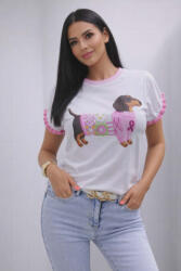  Csinos kutyamintás felső (rózsaszín) (450714)