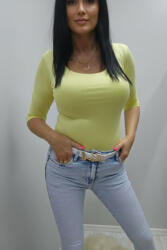 Norafashion Csinos 3/4 ujjú basic felső (sárga) (296934)