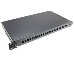 Emtex PATCH PANEL Emtexl FO cu sina glisanta 24 porturi LC duplex / SC simplex, 1U, caseta sudura 24, tub termo, accesorii prindere, neechipat, negru - EMTEX "SPS24SCS-RF-VK (SPS24SCS-RF-VK)